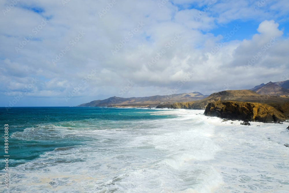 Beach La Pared on Fuerteventura, Spain.