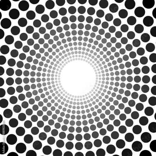 Black abstract vector circle frame halftone dots logo emblem design