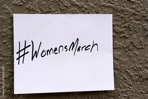 Hand Written Womens March Hashtag