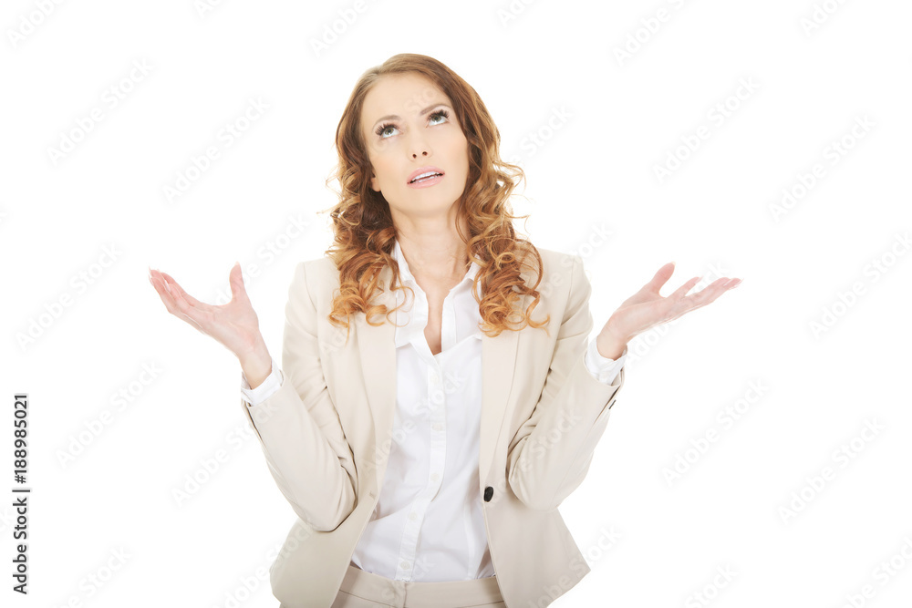 Undecided business woman.