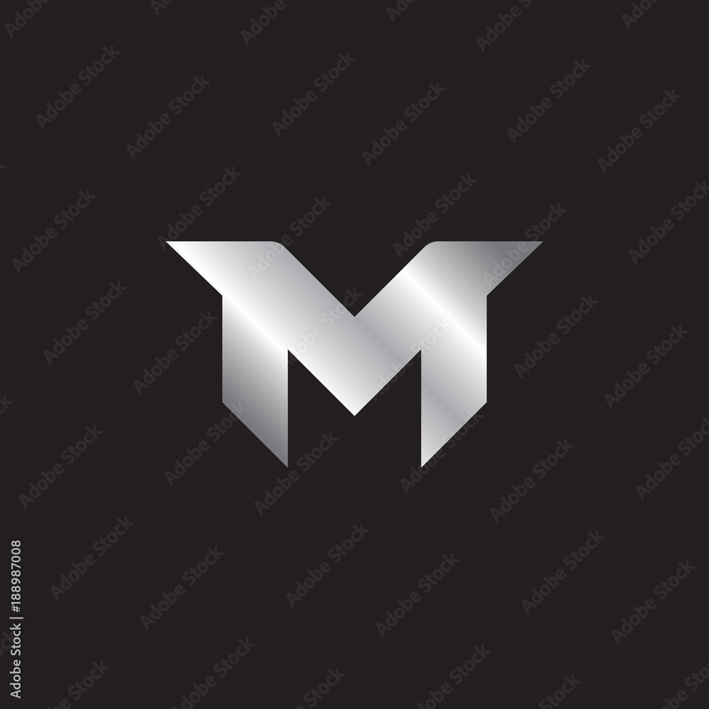 Letter M logo design, silver color Letter M logo design, silver color