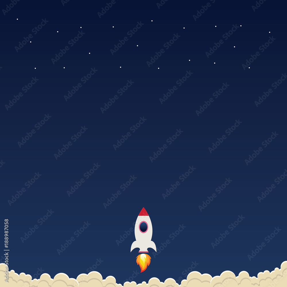 Rockets glide with smoke illustrations vector design Rockets glide with smoke illustrations vector design