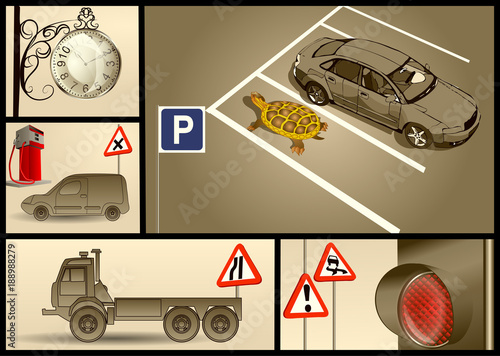 designer set for car parking