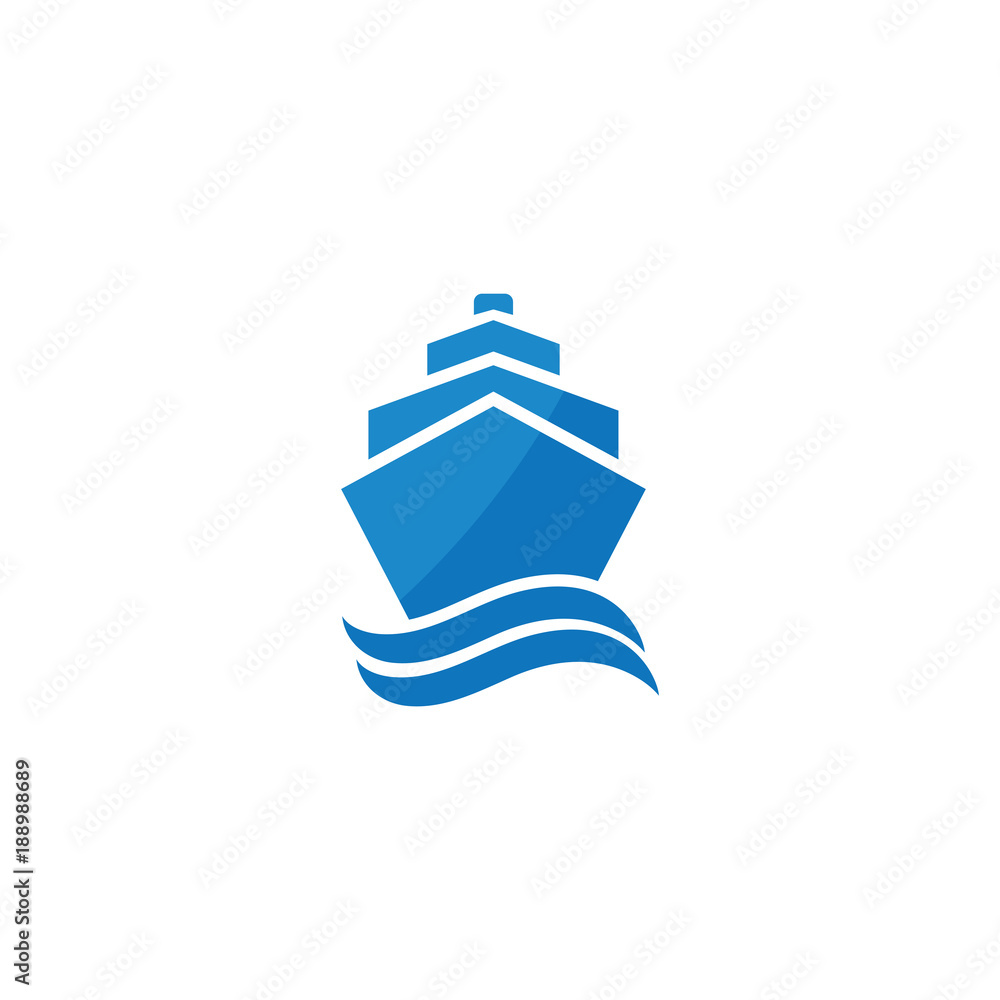 Ship and wave logo vector design Ship and wave logo vector design