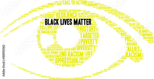 Black Lives Matter Word Cloud on a white background. 