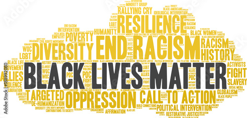 Black Lives Matter Word Cloud on a white background. 