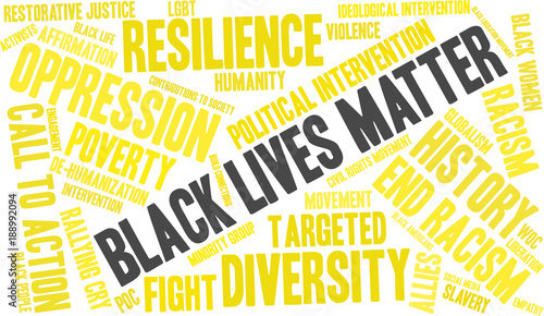 Black Lives Matter Word Cloud on a white background. 