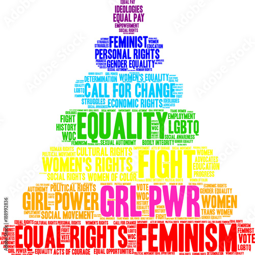 GRL PWR Word Cloud on a white background. 