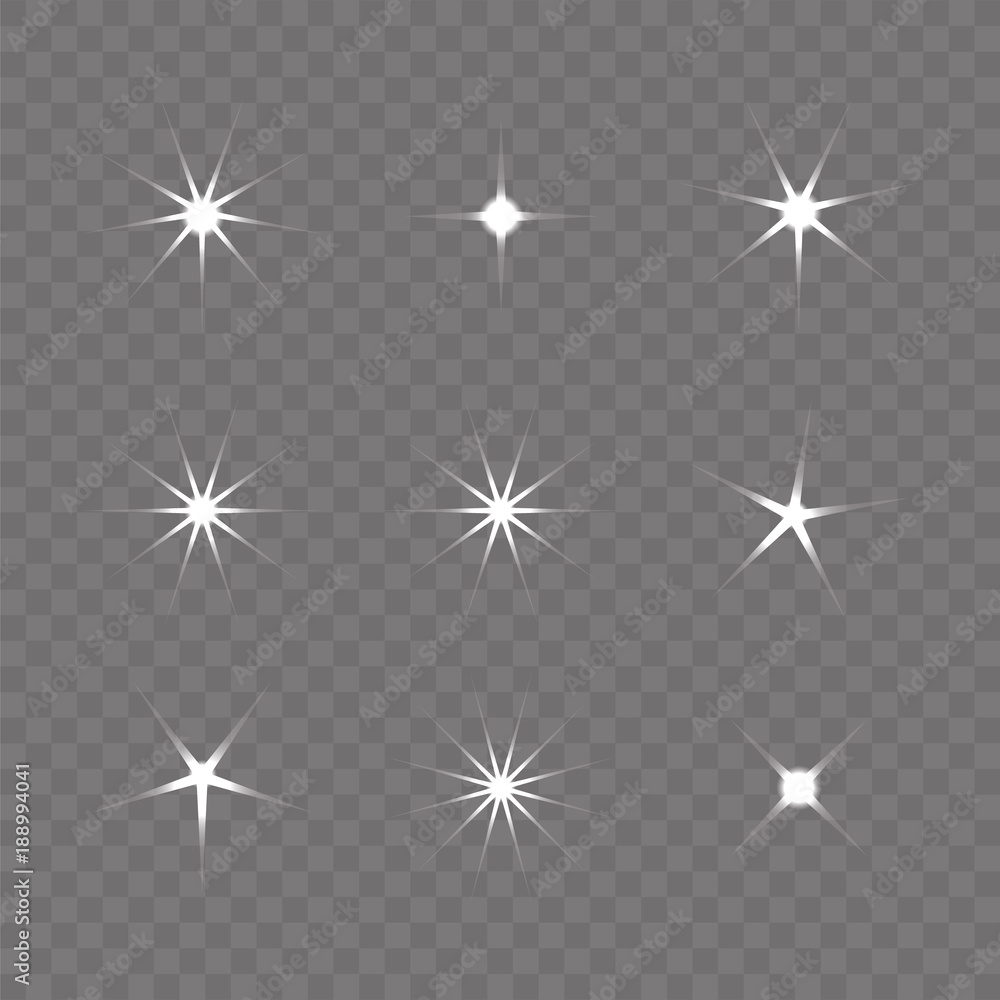 Glowing light effect star. Sparkle lights vector