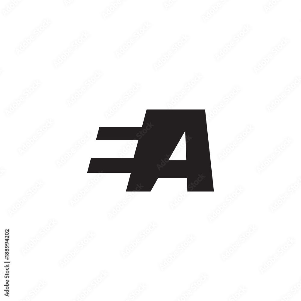 Initial letter EA, negative space logo, simple black color Initial letter EA, negative space logo, simple black color