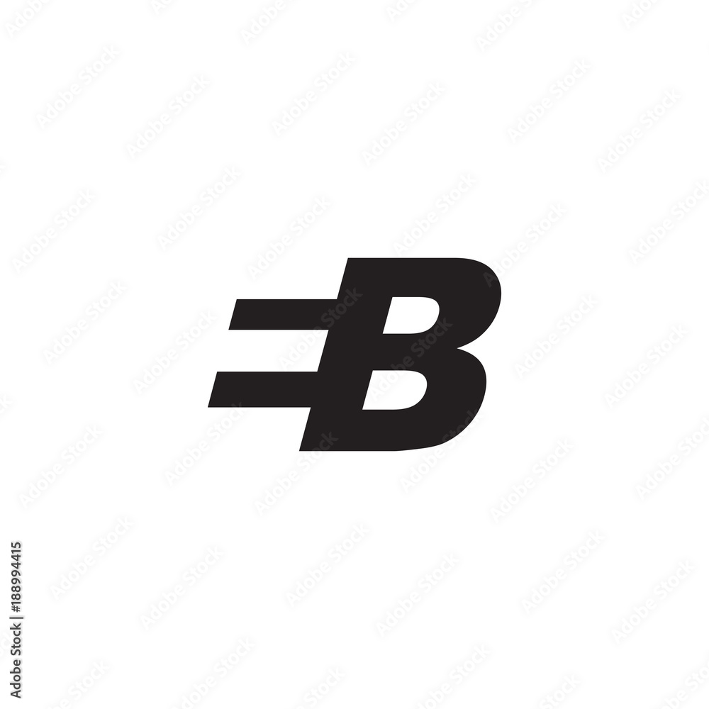 Initial letter EB, negative space logo, simple black color Initial letter EB, negative space logo, simple black color
