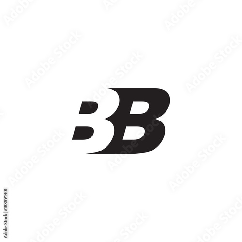 Initial letter BB, negative space logo, simple black color