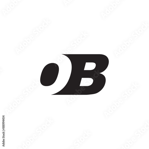Fotografija Initial letter OB, negative space logo, simple black color