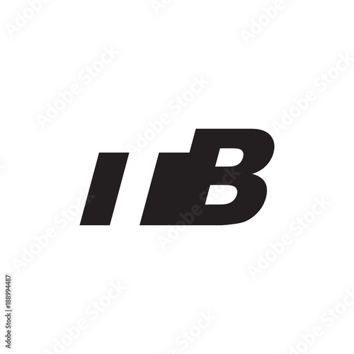 Initial letter TB, negative space logo, simple black color