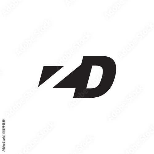 Free Download Initial letter ZD, negative space logo, simple black color - GFXLoad