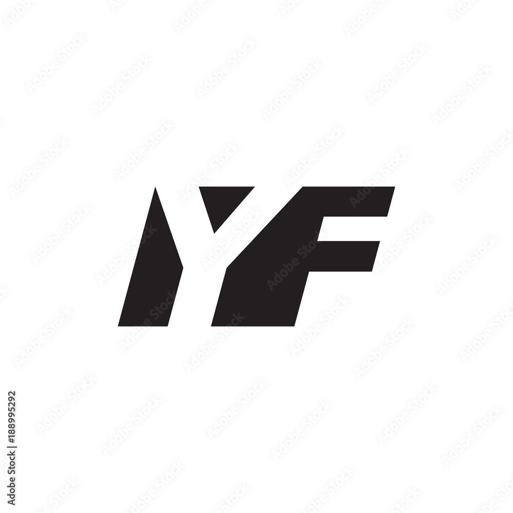 Initial letter YF, negative space logo, simple black color Initial letter YF, negative space logo, simple black color
