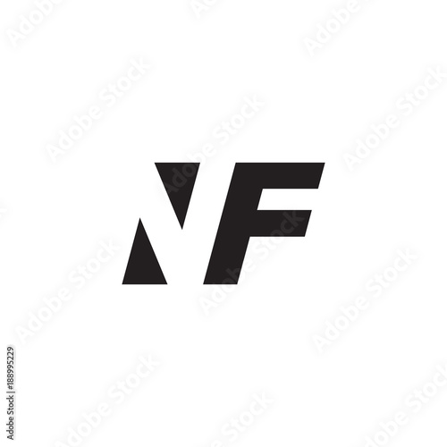Free Download Initial letter NF, negative space logo, simple black color - GFXLoad