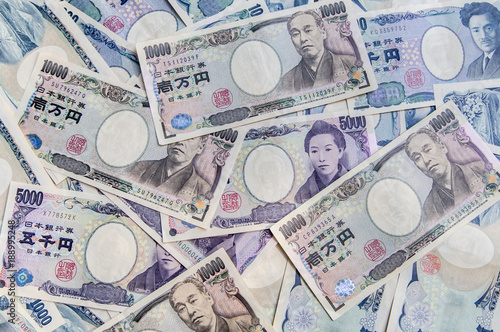 Japanese currency yen bank notes