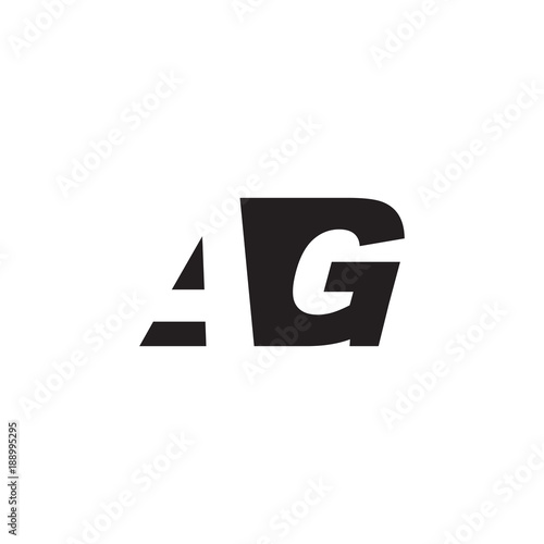 Initial letter AG, negative space logo, simple black color