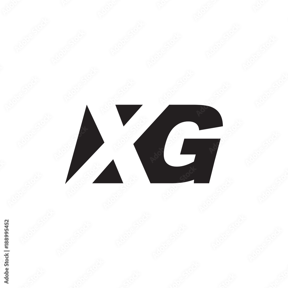 Initial letter XG, negative space logo, simple black color Initial letter XG, negative space logo, simple black color