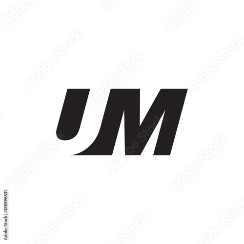 Fényképezés Initial letter UM, negative space logo, simple black color