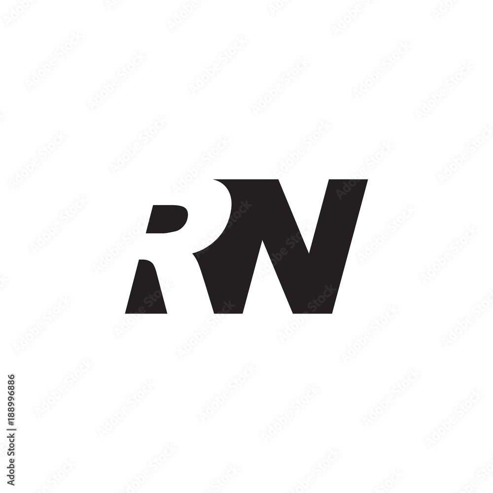 Initial letter RN, negative space logo, simple black color Initial letter RN, negative space logo, simple black color