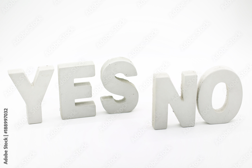 yes or no word block yes or no word block