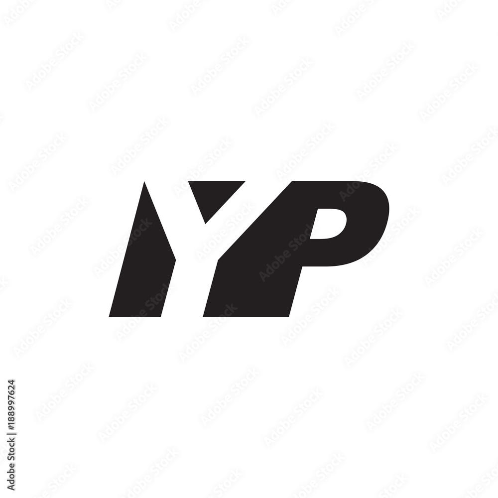 Obraz premium Initial letter YP, negative space logo, simple black color
