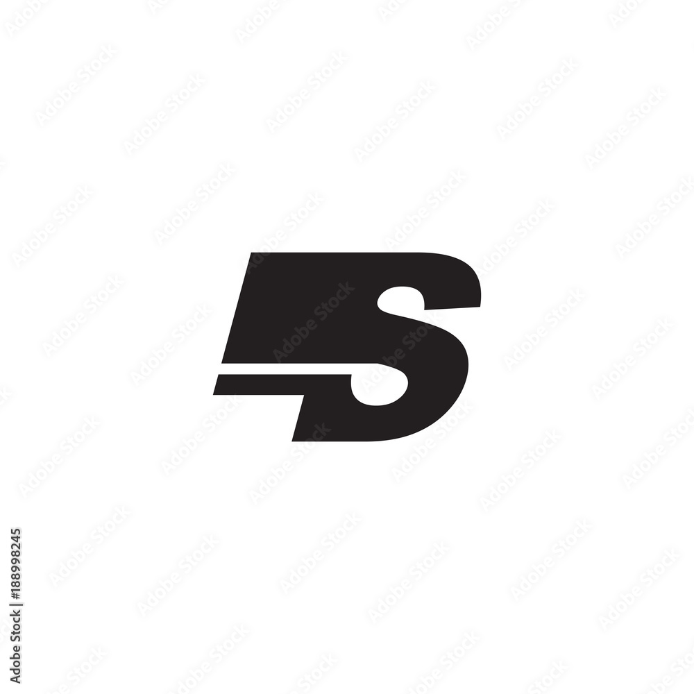 Initial letter LS, negative space logo, simple black color Initial letter LS, negative space logo, simple black color