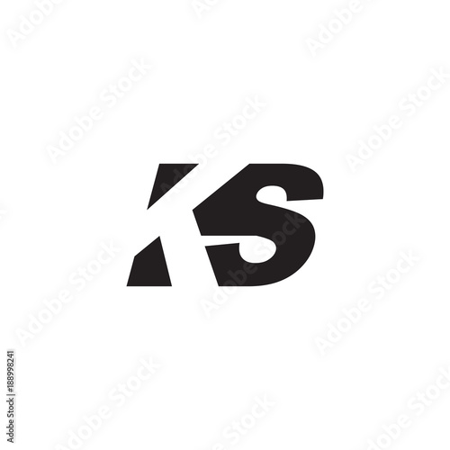 Initial letter KS, negative space logo, simple black color