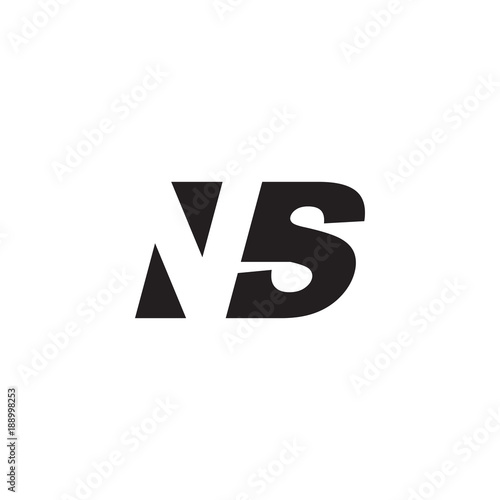 Initial letter NS, negative space logo, simple black color