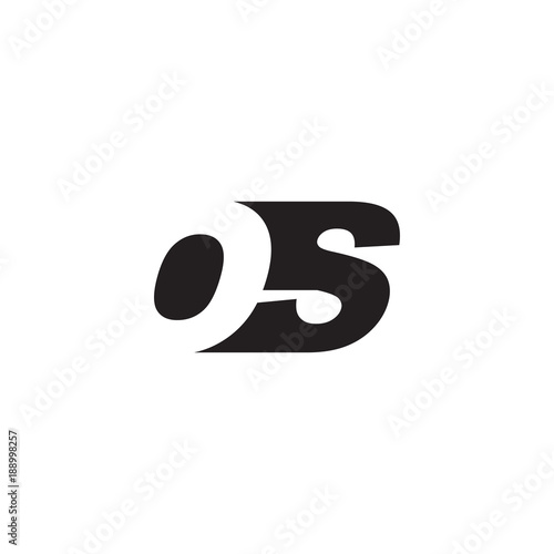 Initial letter OS, negative space logo, simple black color