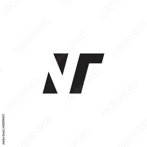 Initial letter NT, negative space logo, simple black color Free Download Initial letter NT, negative space logo, simple black color - GFXLoad