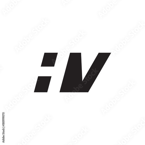 Free Download Initial letter HV, negative space logo, simple black color - GFXLoad