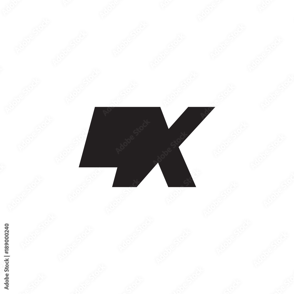 Initial letter LX, negative space logo, simple black color Initial letter LX, negative space logo, simple black color