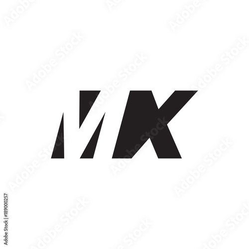 Initial letter MX, negative space logo, simple black color