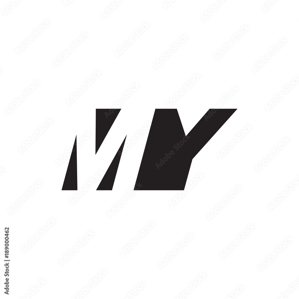Initial letter MY, negative space logo, simple black color Initial letter MY, negative space logo, simple black color