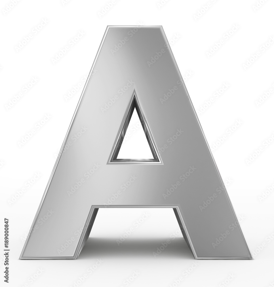 letter A 3d silver isolated on white letter A 3d silver isolated on white