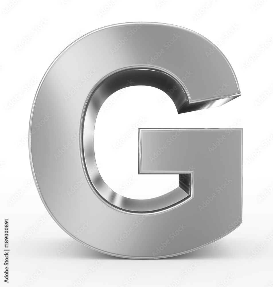 letter G 3d silver isolated on white letter G 3d silver isolated on white