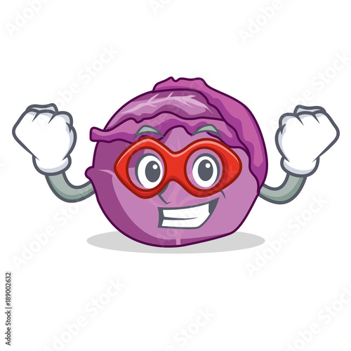 Super hero red cabbage character cartoon