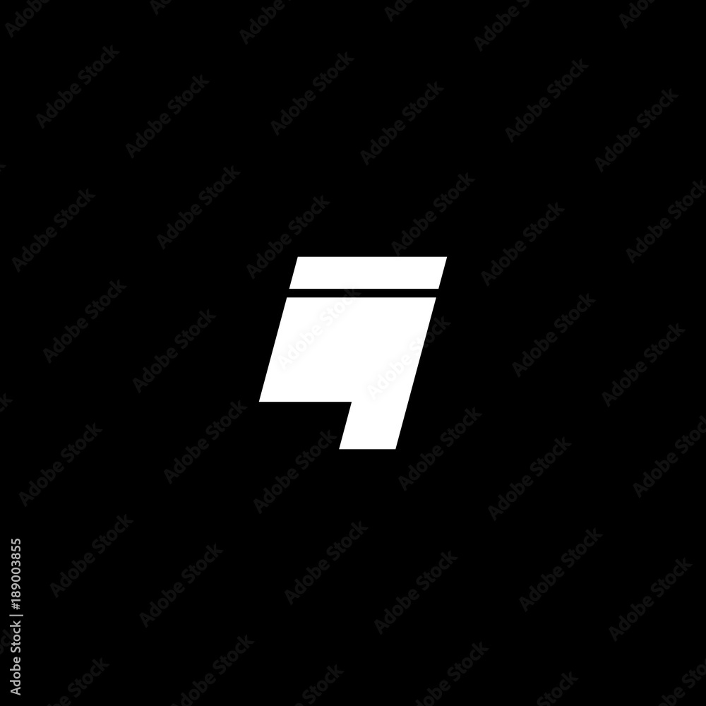 Initial letter LI, negative space logo, white on black background Initial letter LI, negative space logo, white on black background