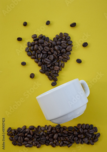 Coffee beans valentines concept photo