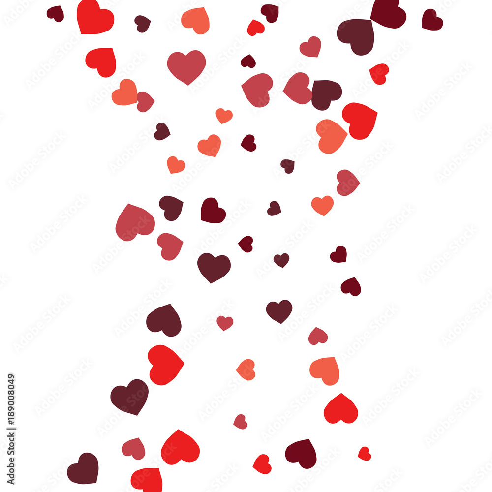 Vector Confetti Background Pattern.  Element of design.  Colored hearts on a white background