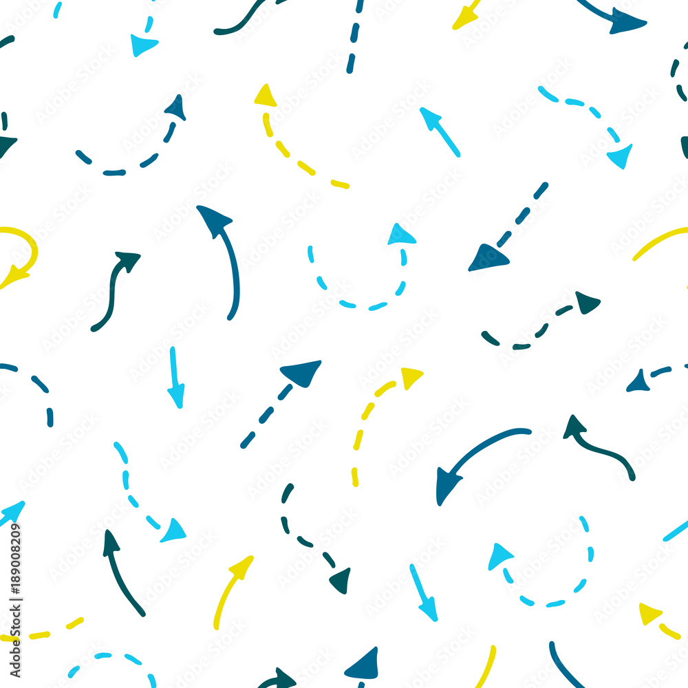 Lovely seamless pattern with hand-drawn arrows. Perfectly is suitable for fabrics, notebooks and children's things. Lovely seamless pattern with hand-drawn arrows. Perfectly is suitable for fabrics, notebooks and children's things.