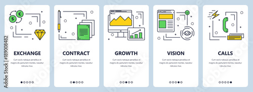 Vector modern thin line exchange concept web banners