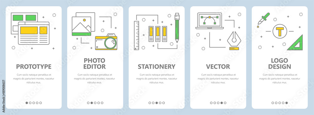 Vector modern thin line prototype concept web banners