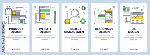 Vector modern thin line product design concept banners