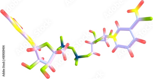 Nicotinamide adenine dinucleotide molecular structure isolated on white photo