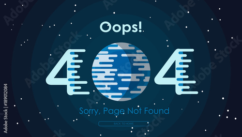 404  error page not found in galaxy vector 
