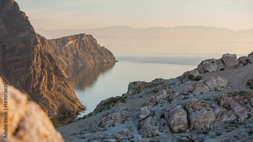 ProRes. Baikal lake shore and rocks. Landscape. ProRes. Baikal lake shore and rocks. Landscape.